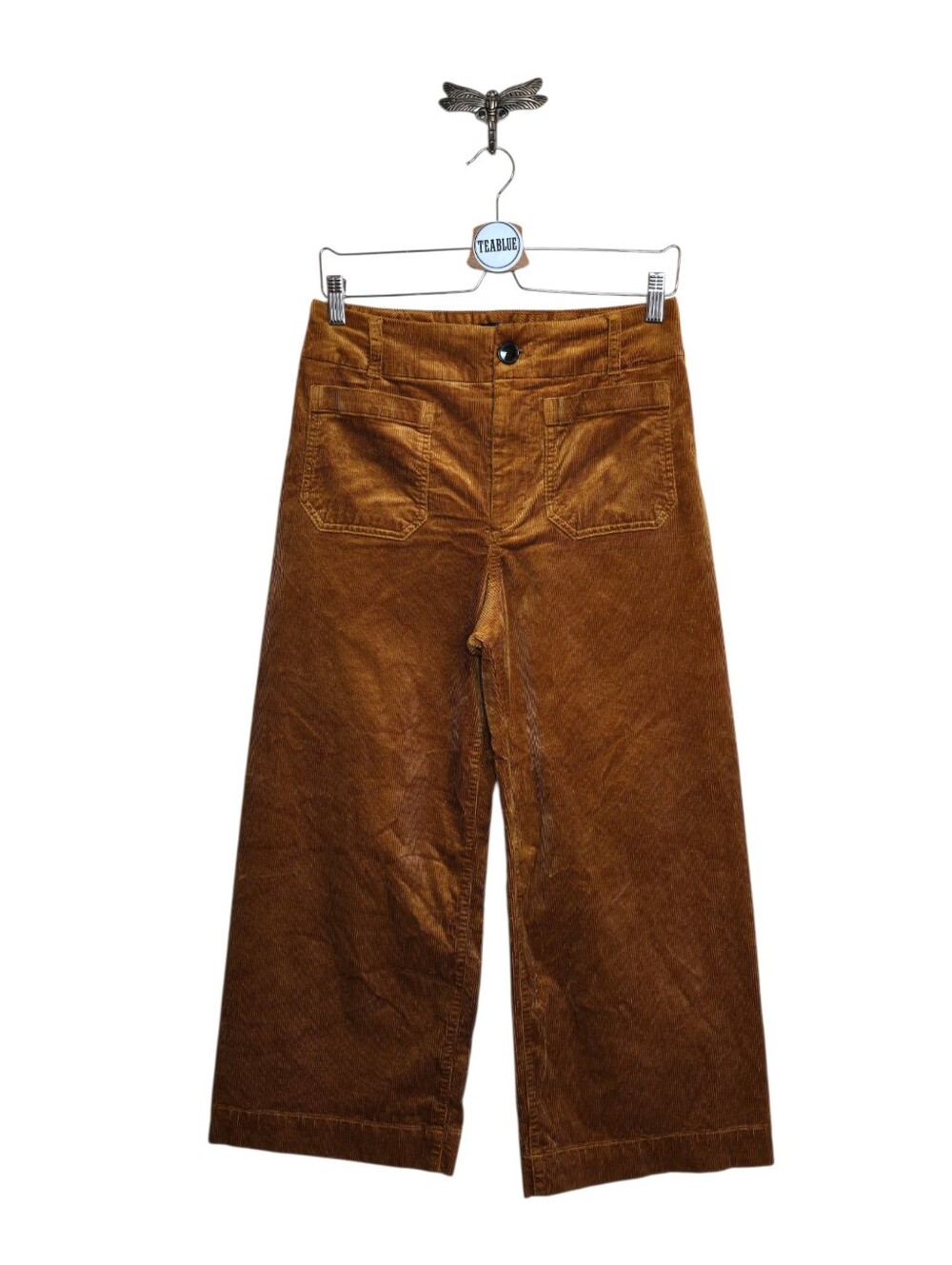 Maeve Colette Corduroy Crop Wide-Leg Pants Caramel 29p - Picture 2 of 12